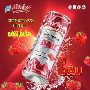 Nước tăng lực Bidrico vị dâu lon 325ml