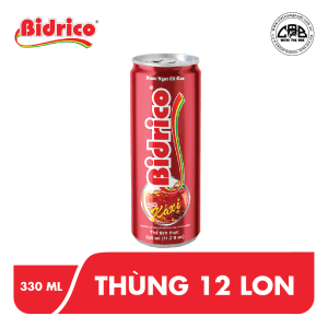 Nước ngọt có gaz Bidrico hương xá xị xuân thùng 12 lon 330ml