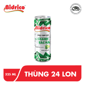 Nước tăng lực Bidrico vị chanh bạc hà lon 325ml
