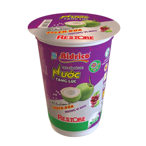 Nước tăng lực thạch dừa hương vị nho Restore ly 225ml