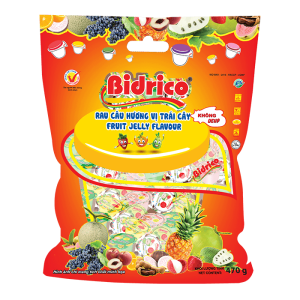 Rau câu hương vị trái cây Bidrico thùng 470g xuân
