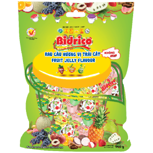 Rau câu hương vị trái cây Bidrico thùng 960g